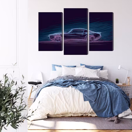 Canvastavla - Neon muscle car