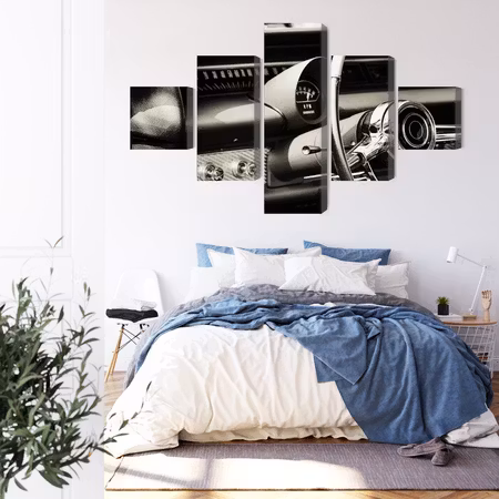 Canvastavla - The dashboard in a classic car