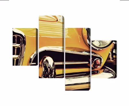 Canvastavla - The front of a vintage car