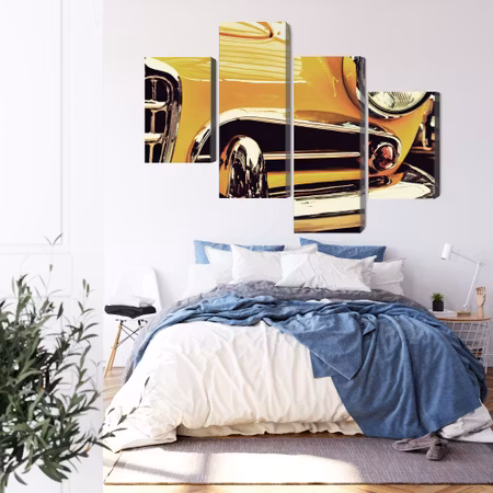 Canvastavla - The front of a vintage car