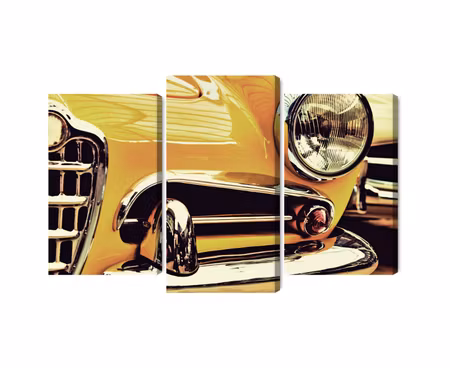 Canvastavla - The front of a vintage car