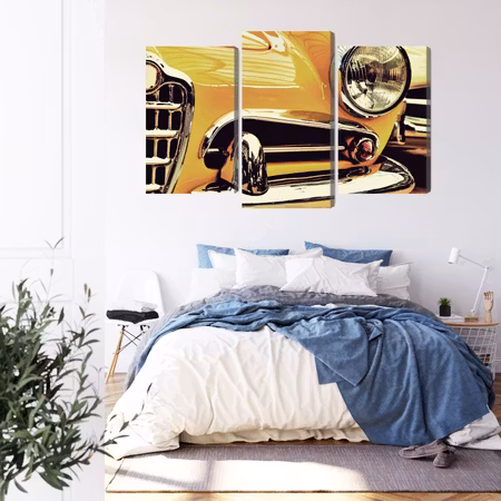Canvastavla - The front of a vintage car