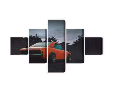 Canvastavla - Orange retro car
