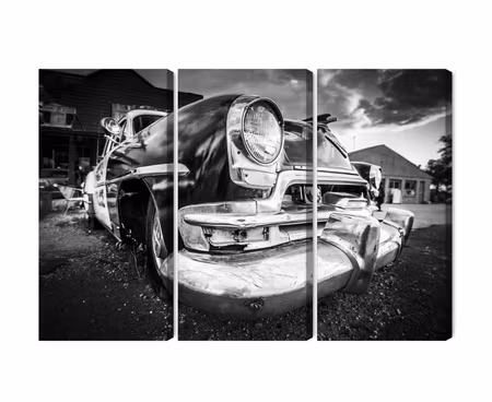 Canvastavla - Black and white american retro car