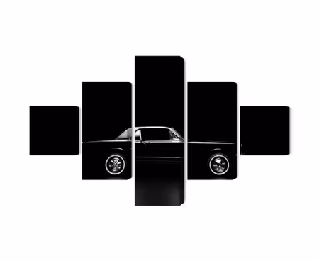 Canvastavla - Black retro car on a dark background