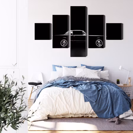 Canvastavla - Black retro car on a dark background