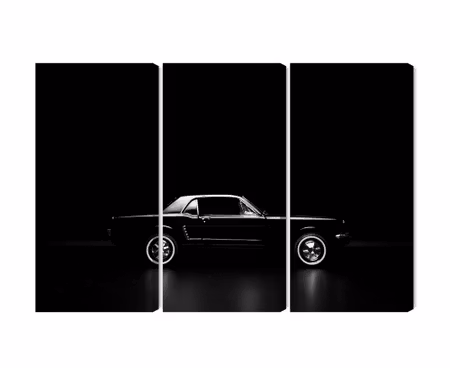 Canvastavla - Black retro car on a dark background