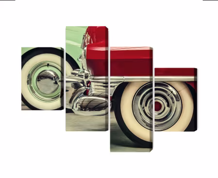 Canvastavla - Stylish vintage car wheels