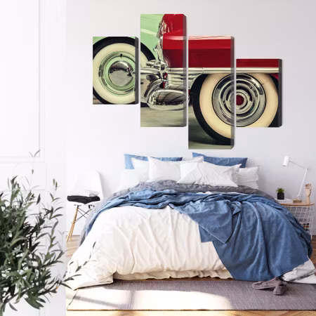 Canvastavla - Stylish vintage car wheels