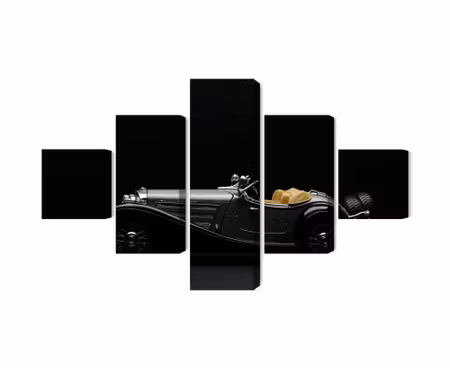 Canvastavla - Historic car on dark tees