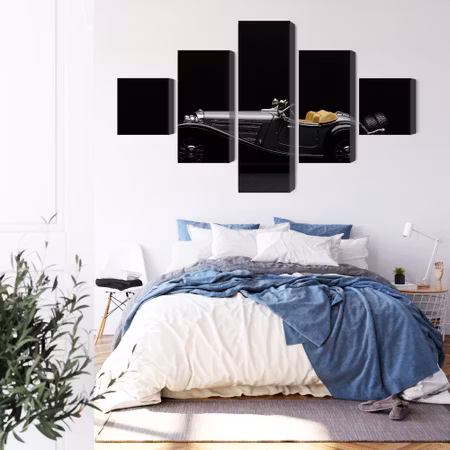 Canvastavla - Historic car on dark tees