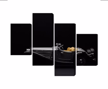 Canvastavla - Historic car on dark tees