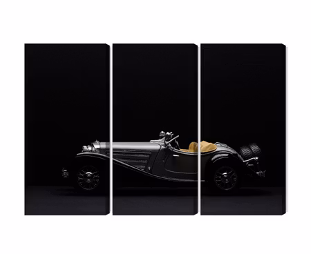 Canvastavla - Historic car on dark tees