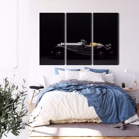 Canvastavla - Historic car on dark tees