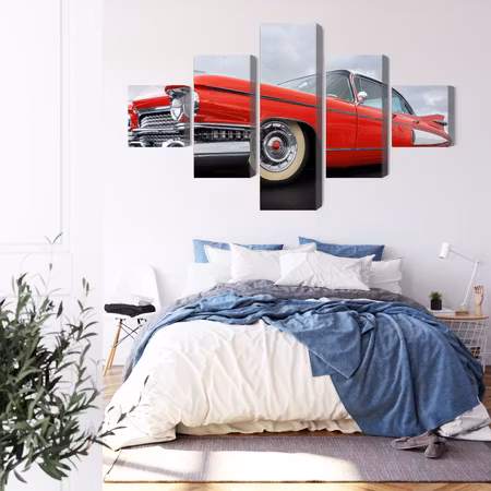 Canvastavla - A red car from the 1950s