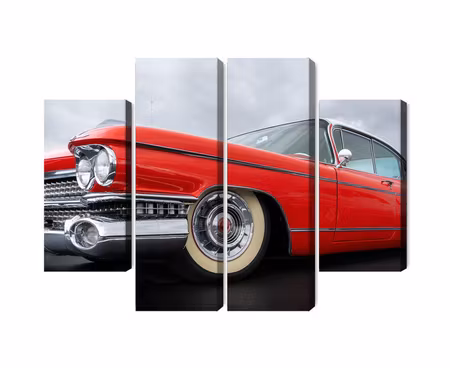 Canvastavla - A red car from the 1950s