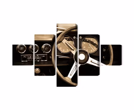 Canvastavla - The dashboard of an antique car