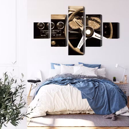 Canvastavla - The dashboard of an antique car