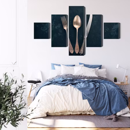 Canvastavla - Old cutlery
