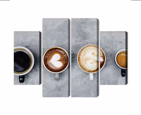 Canvastavla - Cups with coffee