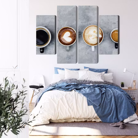 Canvastavla - Cups with coffee