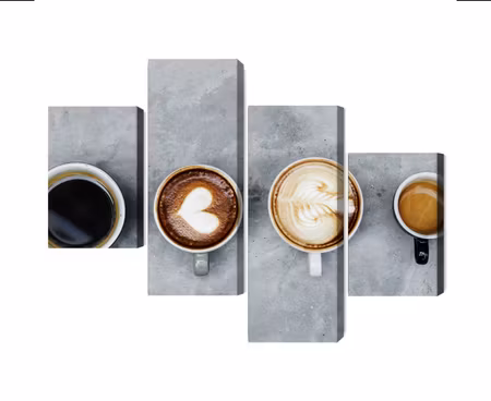 Canvastavla - Cups with coffee