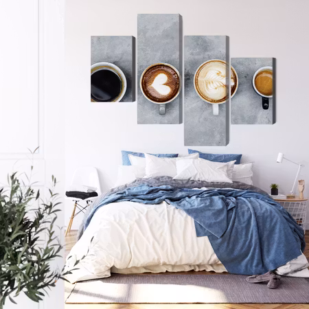 Canvastavla - Cups with coffee