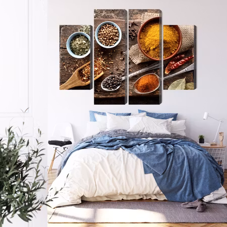 Canvastavla - Board with various spices