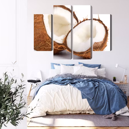 Canvastavla - Coconut halves