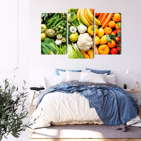 Canvastavla - Fruits and vegetables in rainbow colors