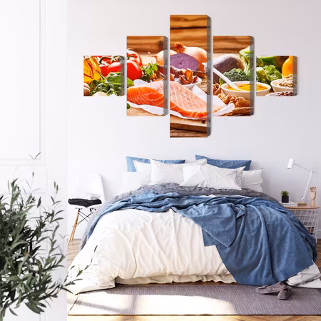 Canvastavla - Salmon among vegetables