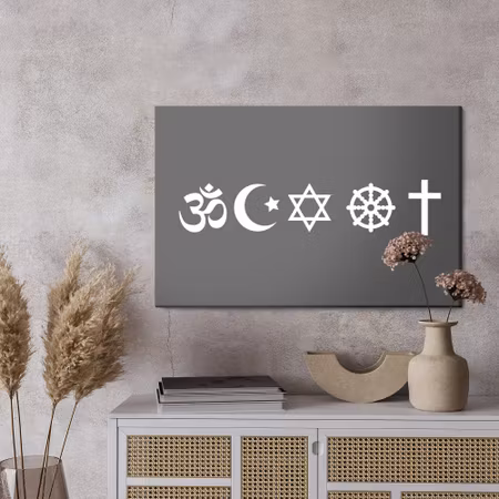 Canvastavla - Religious symbols icons set