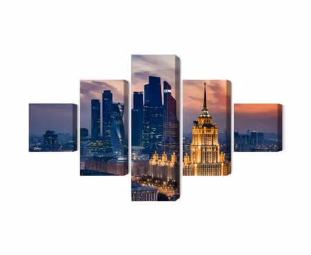 Canvastavla - Aerial view of the moscow skyline