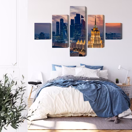 Canvastavla - Aerial view of the moscow skyline