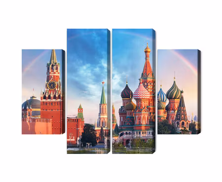 Canvastavla - Panorama of the red square with the