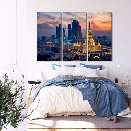 Canvastavla - Aerial view of the moscow skyline