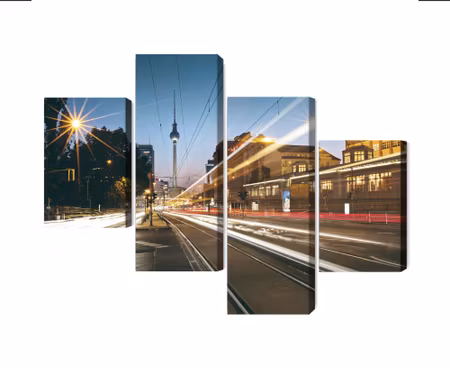 Canvastavla - Panoramic view of the streets of berlin