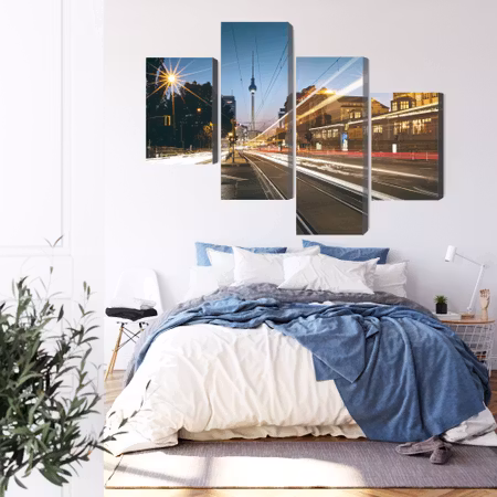 Canvastavla - Panoramic view of the streets of berlin