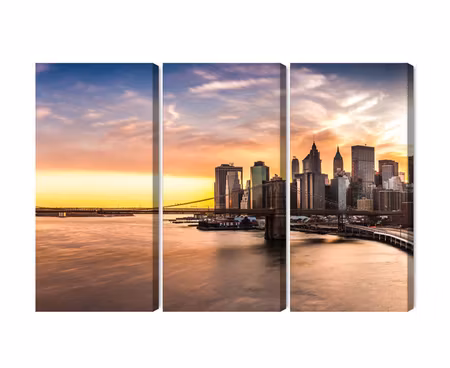 Canvastavla - Panorama of the brooklyn bridge at sunset