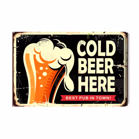 Canvastavla - A mug of beer and retro lettering