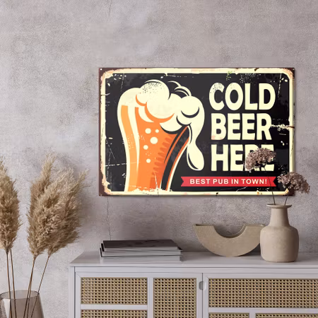 Canvastavla - A mug of beer and retro lettering