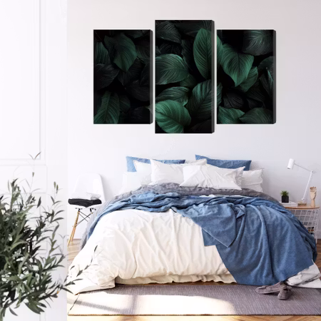 Canvastavla - Green leaves on a macro scale