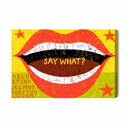 Canvastavla - Red lips retro style