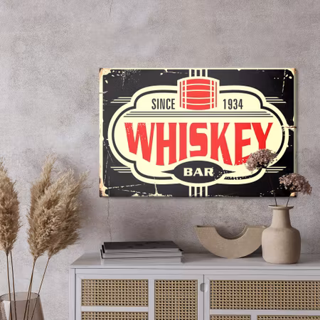 Canvastavla - Vintage whiskey bar