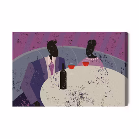 Canvastavla - Couple at the retro restaurant