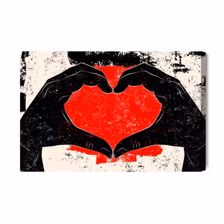 Canvastavla - Hands arranged in a heart shape in