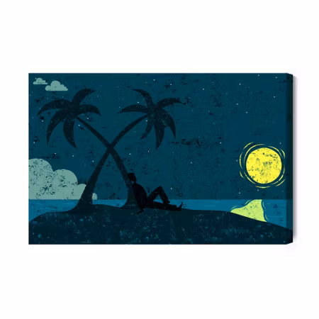 Canvastavla - A man on a desert island