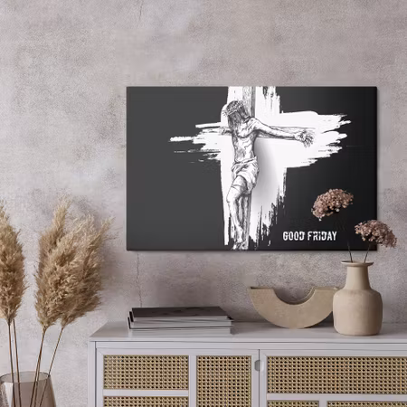 Canvastavla - Christ on the cross