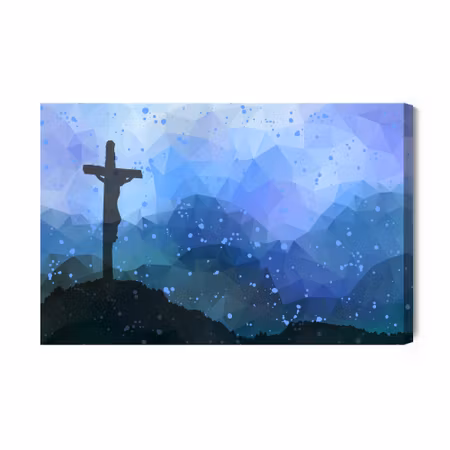 Canvastavla - Easter scene with a cross