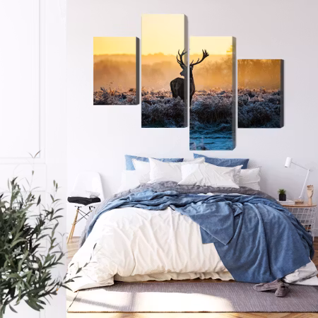 Canvastavla - Deer on the rut in 3d